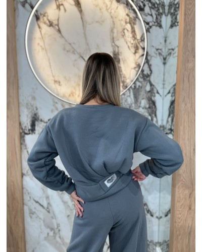 Bluza z zakładkami By o la la...! grafitowa