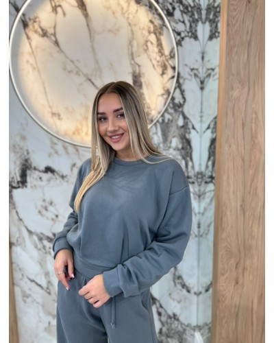 Bluza z zakładkami By o la la...! grafitowa