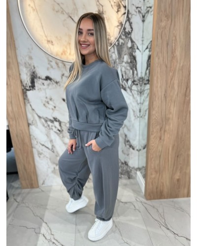 Bluza z zakładkami By o la la...! grafitowa