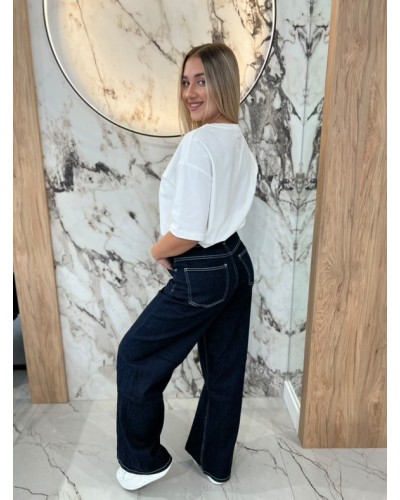 Spodnie jeansowe z białą nitką By o la la...!