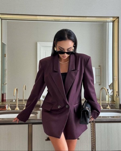 Marynarka materiałowa La Milla śliwkowa