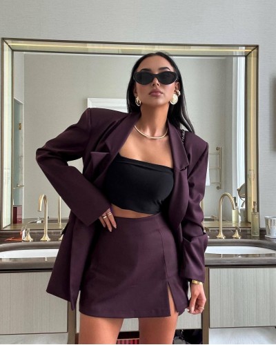 Marynarka materiałowa La Milla śliwkowa