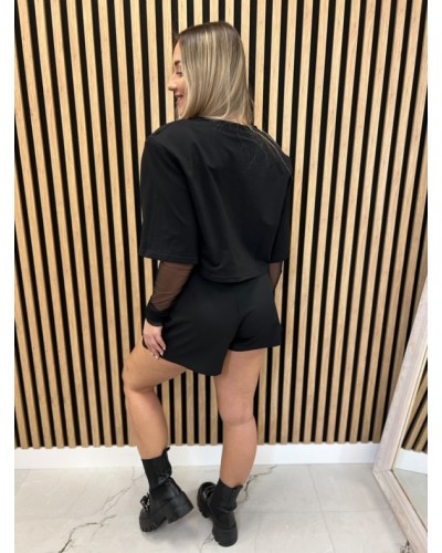 Spódniczko-spodenki z różyczką La Milla czarne