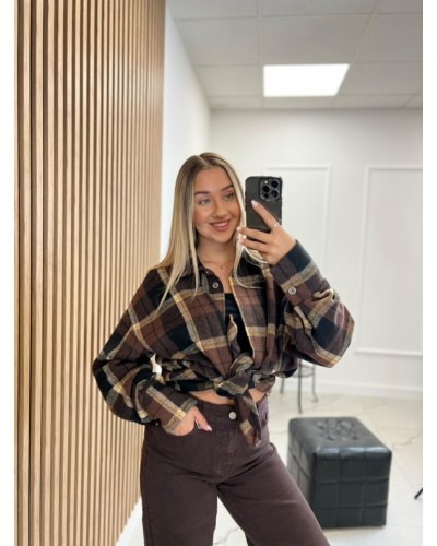 Koszula flanelowa w kratę La Milla czekoladowa