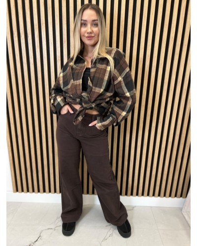 Koszula flanelowa w kratę La Milla czekoladowa