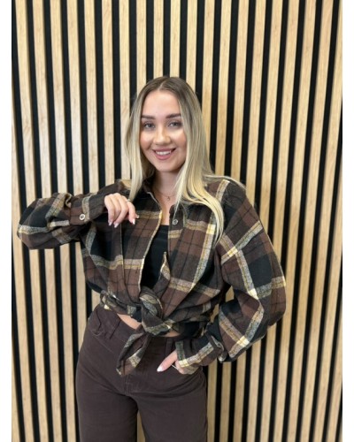 Koszula flanelowa w kratę La Milla czekoladowa