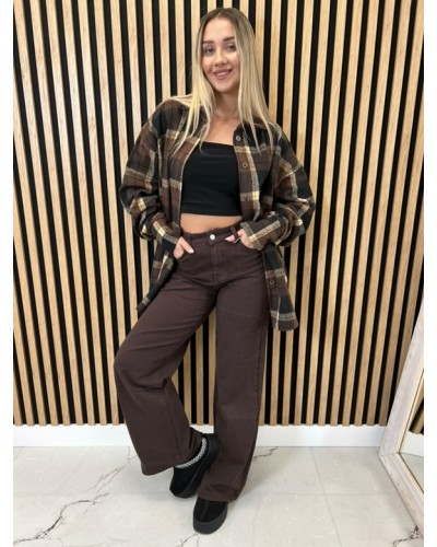 Koszula flanelowa w kratę La Milla czekoladowa