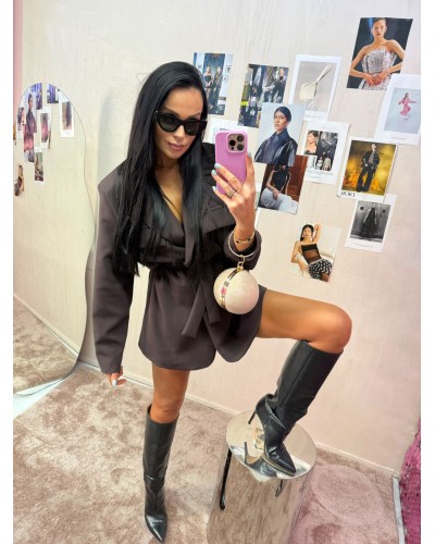 Trencz materiałowy La Milla czekoladowy