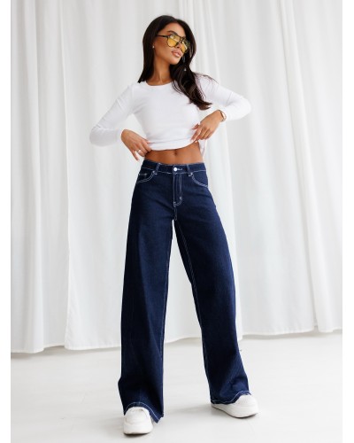 Spodnie jeansowe z białą nitką By o la la...!