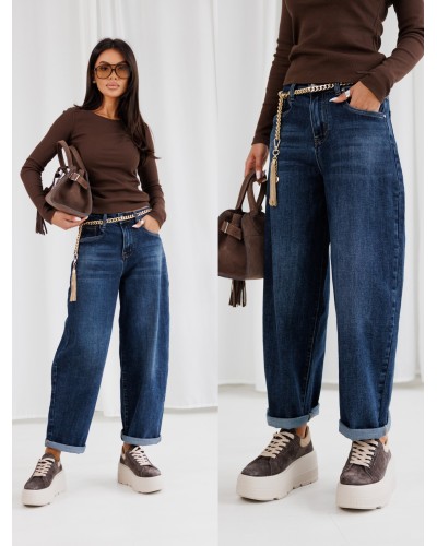 Spodnie jeansowe balloon By o la la...! ciemne