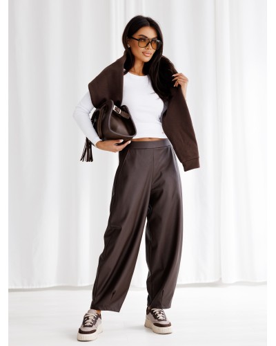 Spodnie banany z ekoskóry By o la la...! chocomus