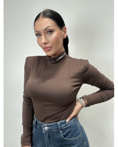 Golf body z logo La Milla czekoladowy