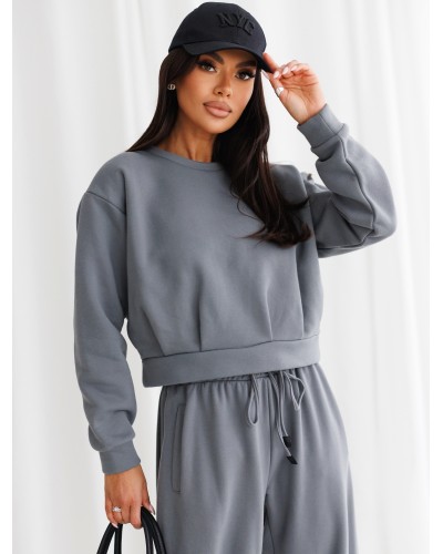 Bluza z zakładkami By o la la...! grafitowa