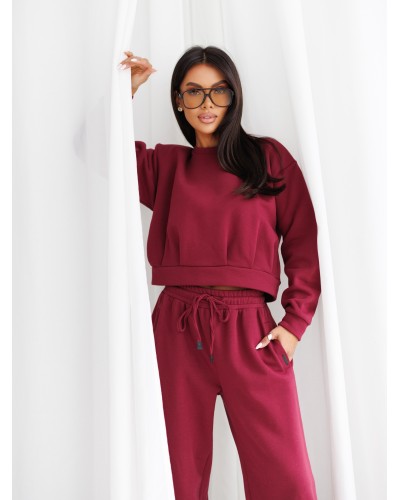 Bluza z zakładkami By o la la...! merlot