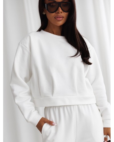 Bluza z zakładkami By o la la...! śmietankowa