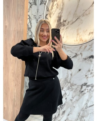 Bluza z bufiastymi ramionami By o la la...! czarna