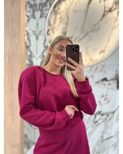 Bluza z bufiastymi ramionami By o la la...! merlot