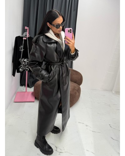 Płaszcz skórzany La Milla czarny