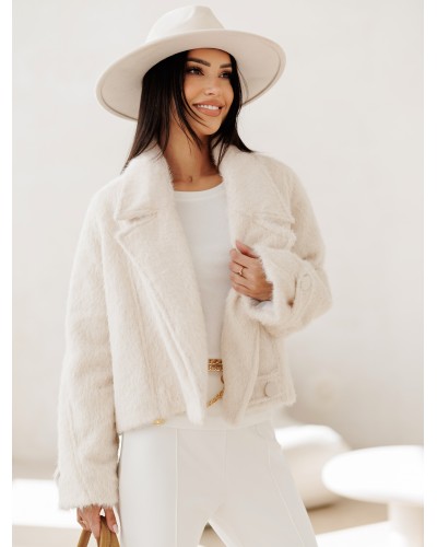 Kurtka futerko By o la la...! śmietankowa