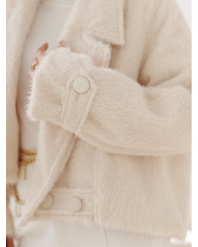 Kurtka futerko By o la la...! śmietankowa