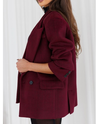 Marynarka dwurzędowa jodełka By o la la...! merlot