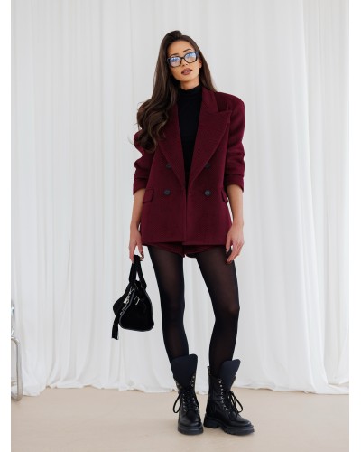 Marynarka dwurzędowa jodełka By o la la...! merlot