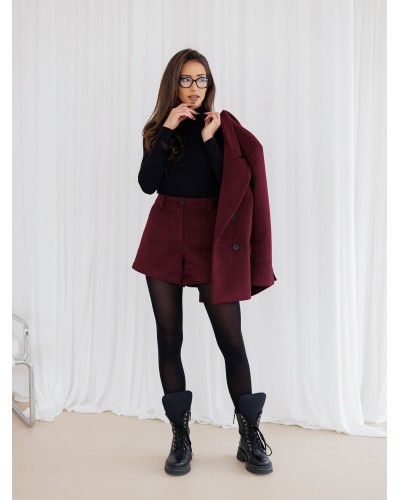 Marynarka dwurzędowa jodełka By o la la...! merlot