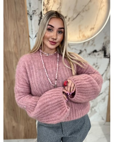 Sweter premium dzwoeneczek By o la la...! pudrowy róż