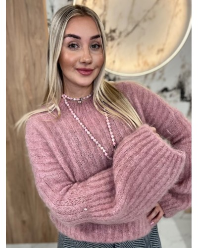 Sweter premium dzwoeneczek By o la la...! pudrowy róż