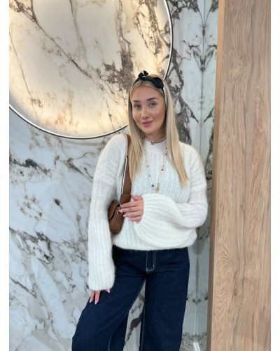 Sweter premium dzwoneczek By o la la...! śmietankowy