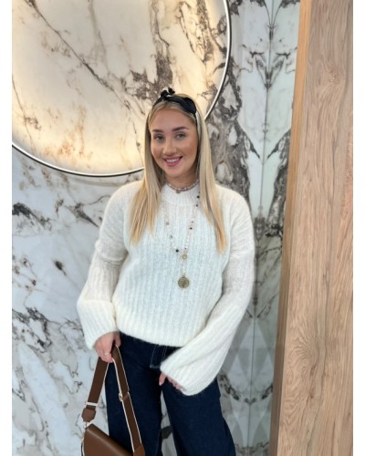 Sweter premium dzwoneczek By o la la...! śmietankowy