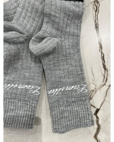 Skarpetki prążkowane z napisem La Milla szare