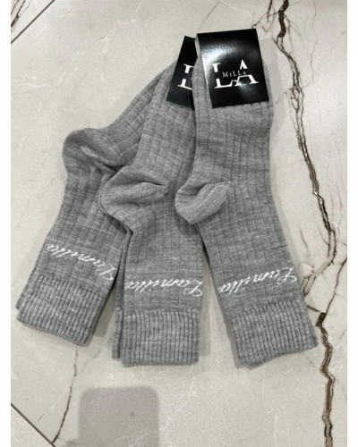 Skarpetki prążkowane z napisem La Milla szare