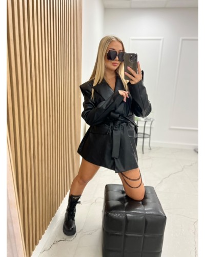 Marynarka wigilia z ekoskóry La Milla czarna