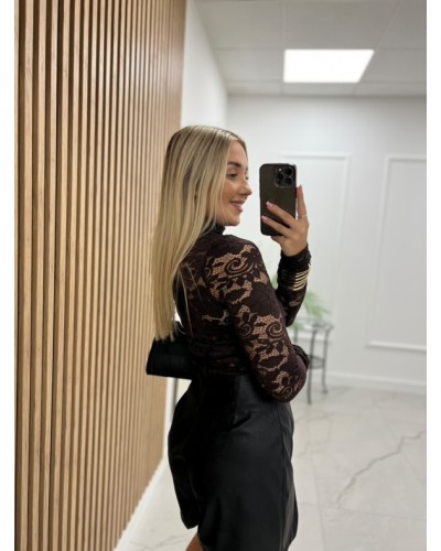 Koronkowy golf La Milla czekoladowy