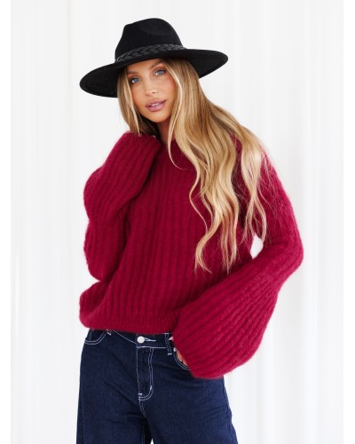Sweter premium dzwoneczek By o la la...! merlot