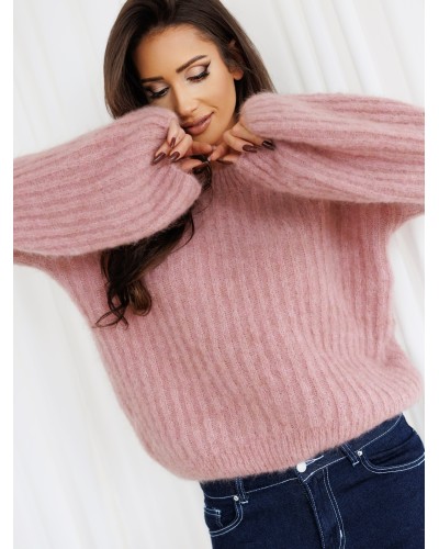 Sweter premium dzwoeneczek By o la la...! pudrowy róż