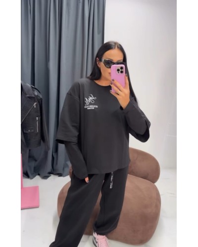 T-shirt z haftem La Milla czarny