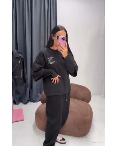 T-shirt z haftem La Milla czarny