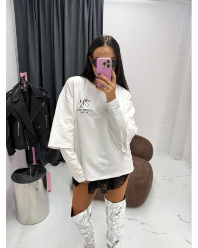 T-shirt z haftem La Milla biały