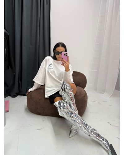 T-shirt z haftem La Milla biały