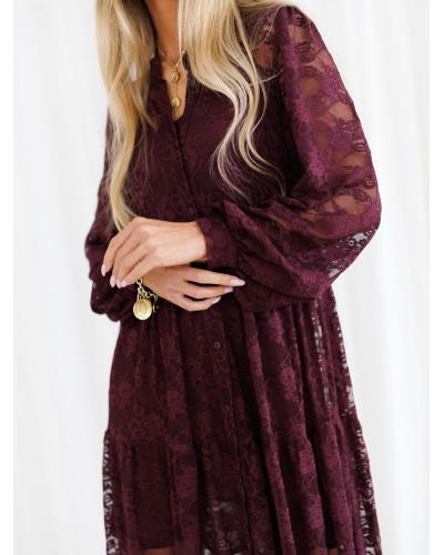 Sukienka maxi koronkowa By o la la...! merlot