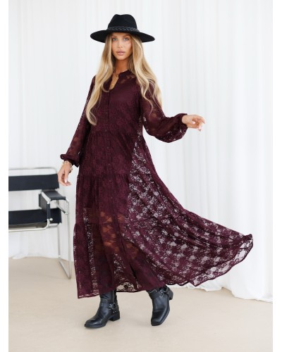 Sukienka maxi koronkowa By o la la...! merlot