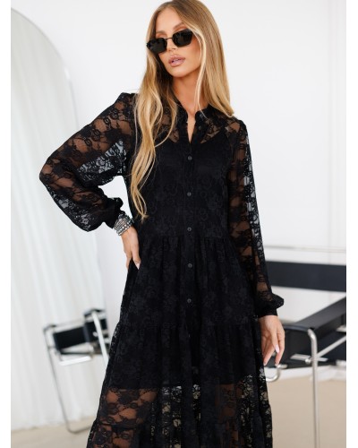 Sukienka maxi koronkowa By o la la...! czarna