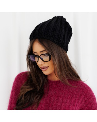 Czapka smerfetka zimowa By o la la...! czarna