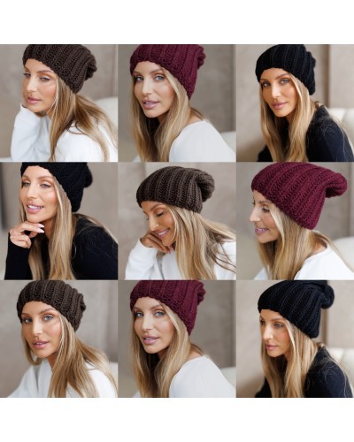 Czapka smerfetka zimowa By o la la...! merlot