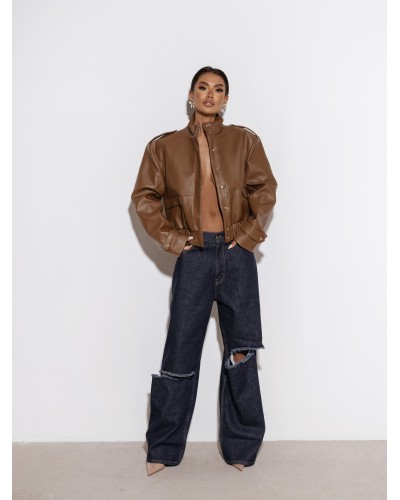 Kurtka bomberka z ekoskóry La Milla Premium camel