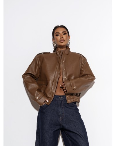 Kurtka bomberka z ekoskóry La Milla Premium camel