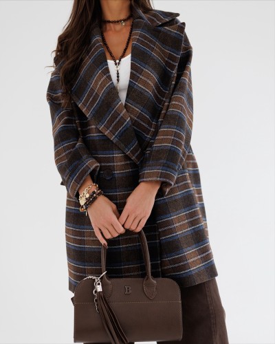 Płaszcz koc w kratę By o la la...! chocomus