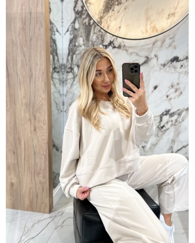 Bluza z haftem By o la la...! beżowa